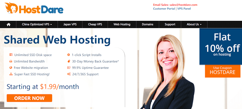 HostDare-仅限新客首单特价年付便宜美国VPS-低至年付.40